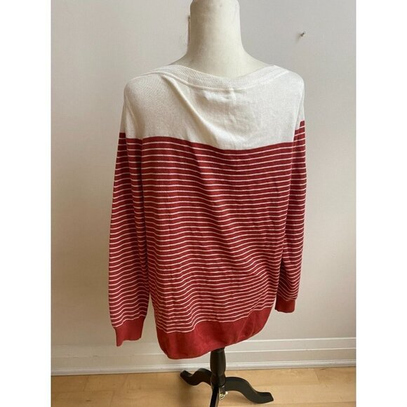 CASLON BNWT Rust Stripe Sweater Tunic Boat Neck New - Picture 4 of 7
